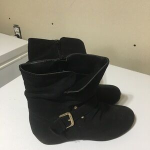 Black Ankle Boots with Buckle